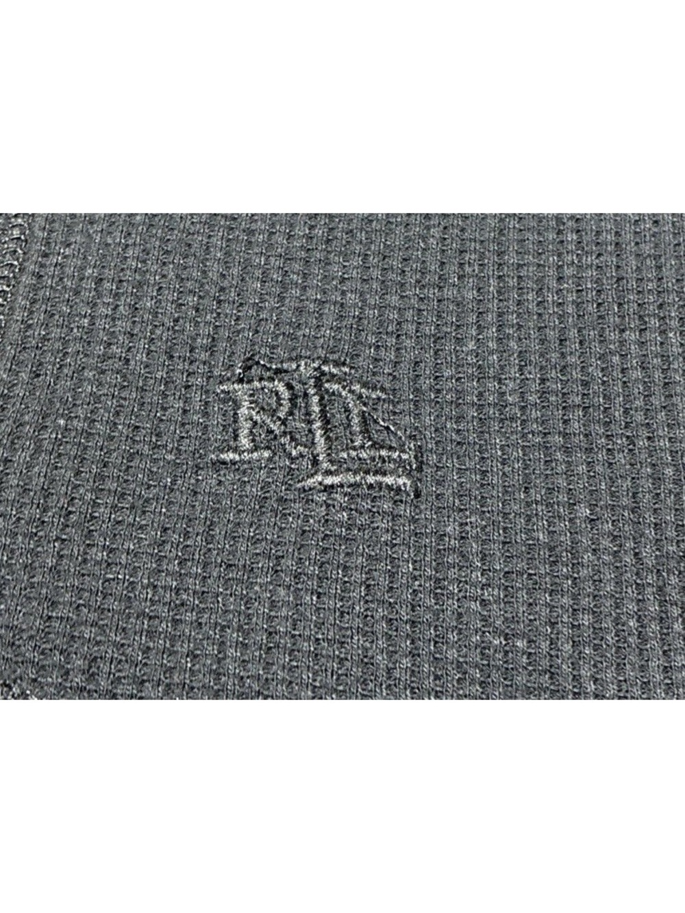 Vintage Lauren Ralph Lauren Sweater Womens L Gray Knit Ribbed Mock Neck 1/4 Zip - Picture 6 of 12